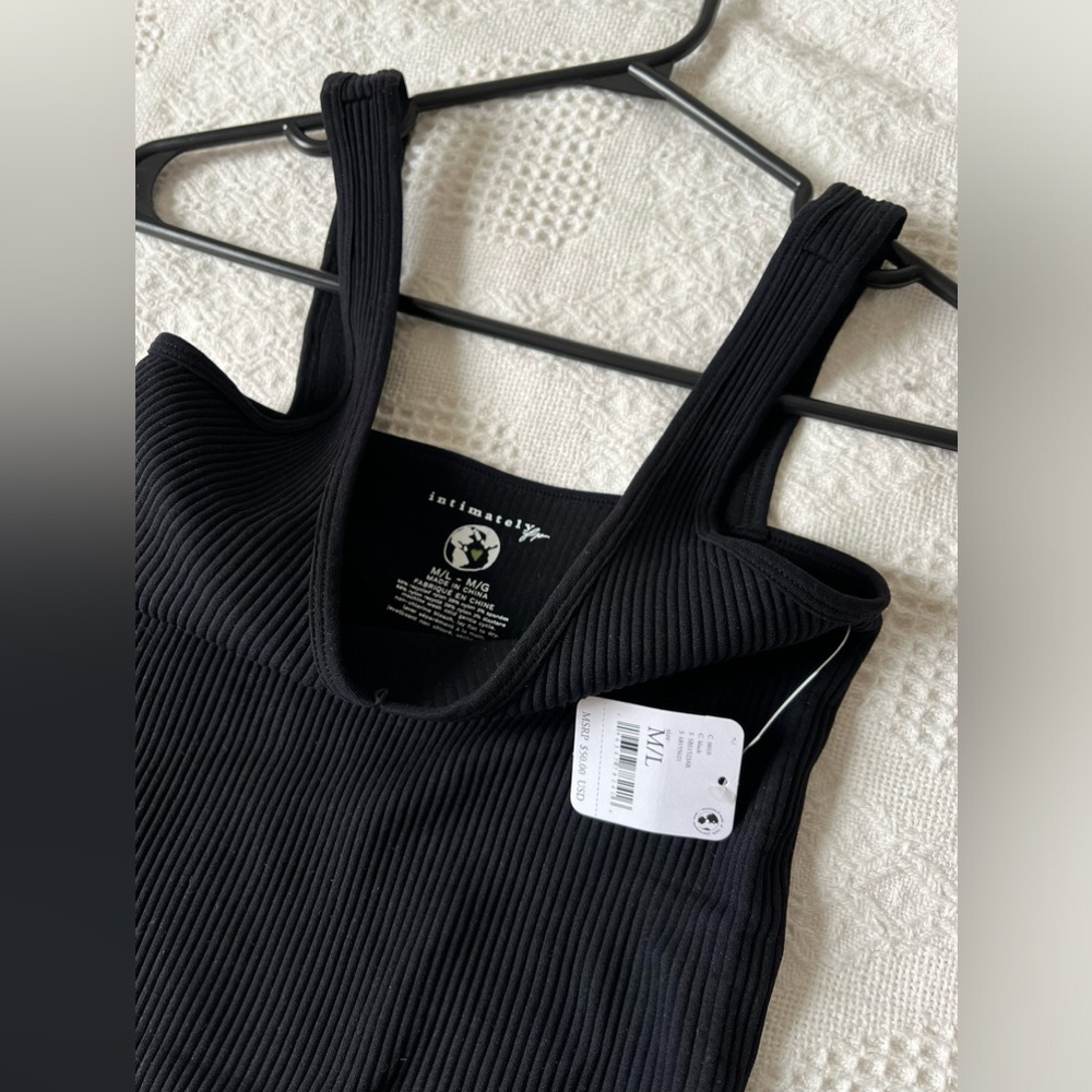 Free People Black Ribbed Bodysuit - Picture 3 of 5